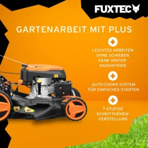FUXTEC FX-RM5196 – 4in1 Benzin-Rasenmäher mit Antrieb, 196 ccm, 6 PS