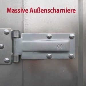 Container MC2, lackiert RAL 7021 Schwarzgrau, H 2090 x B 2142 x T 2022 mm, Tür stirnseitig zweiflügelig
