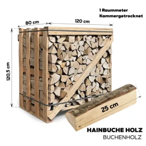 Brennholz Hainbuche 2RM Box 33 cm
