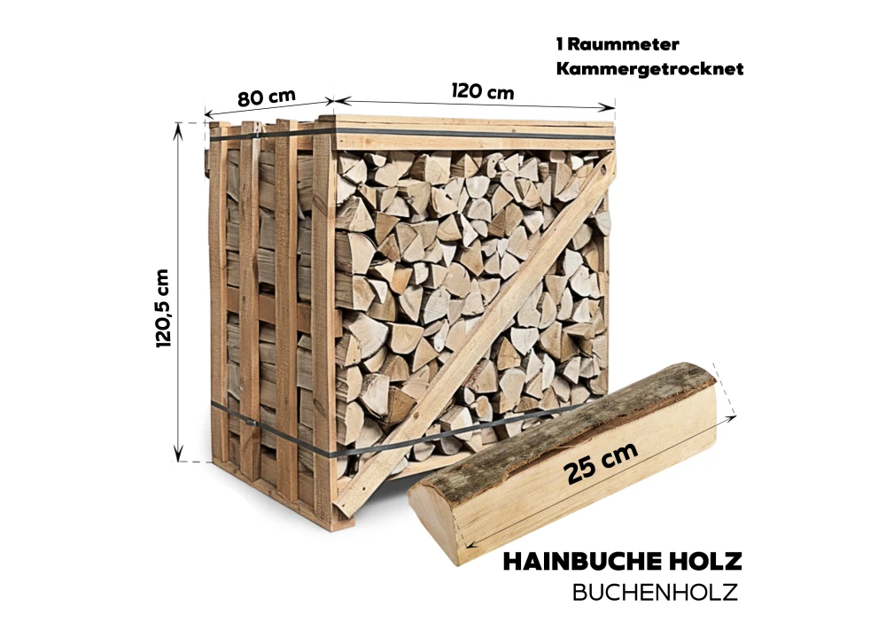 Brennholz Hainbuche 1RM Box 25 cm - Image 2