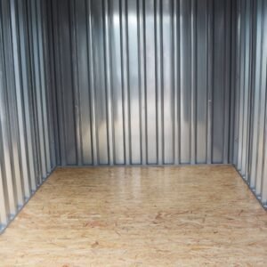 Container MC2, lackiert RAL 7021 Schwarzgrau, H 2090 x B 2142 x T 2022 mm, Tür stirnseitig zweiflügelig