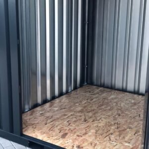 Container MC3, lackiert RAL 7021 Schwarzgrau, H 2090 x B 2142 x T 2950 mm, Tür stirnseitig einflügelig