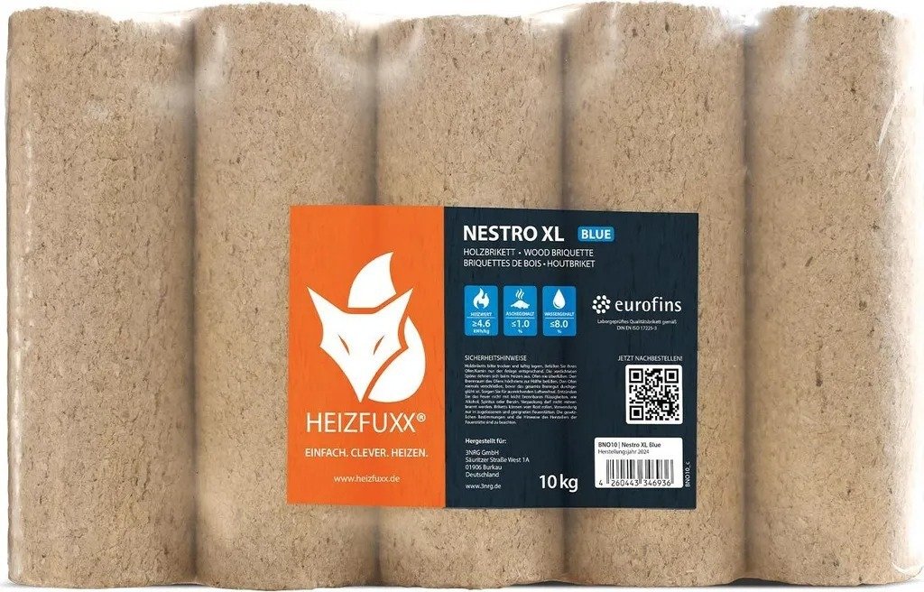 Heizfuxx Nestro XL Blue Briketts – 960 kg Palette - Image 2